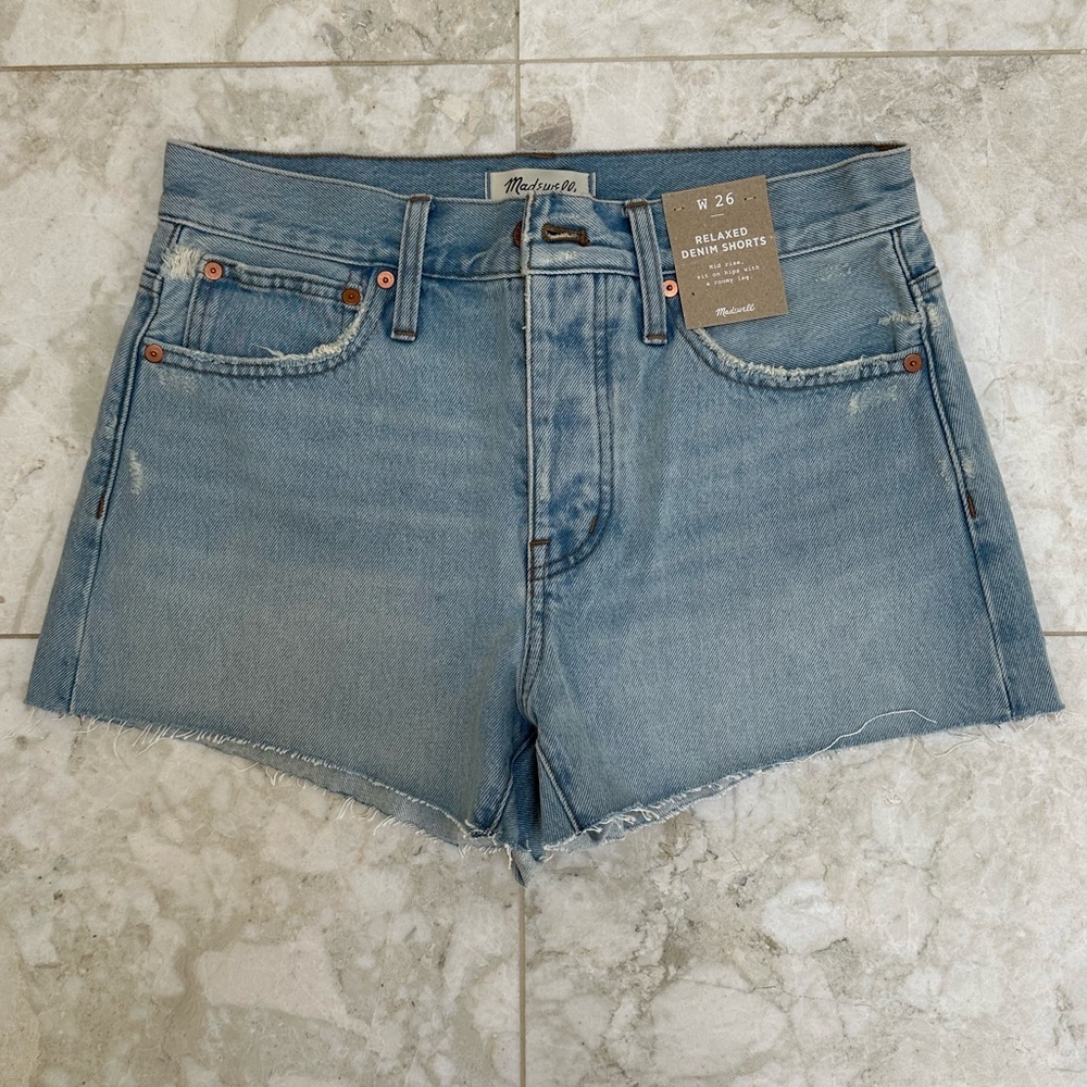 Madewell Light Wash Relaxed Denim Shorts